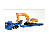 siku 1:87 MAN７軸拖車 + LIEBHERR鏟泥車套裝